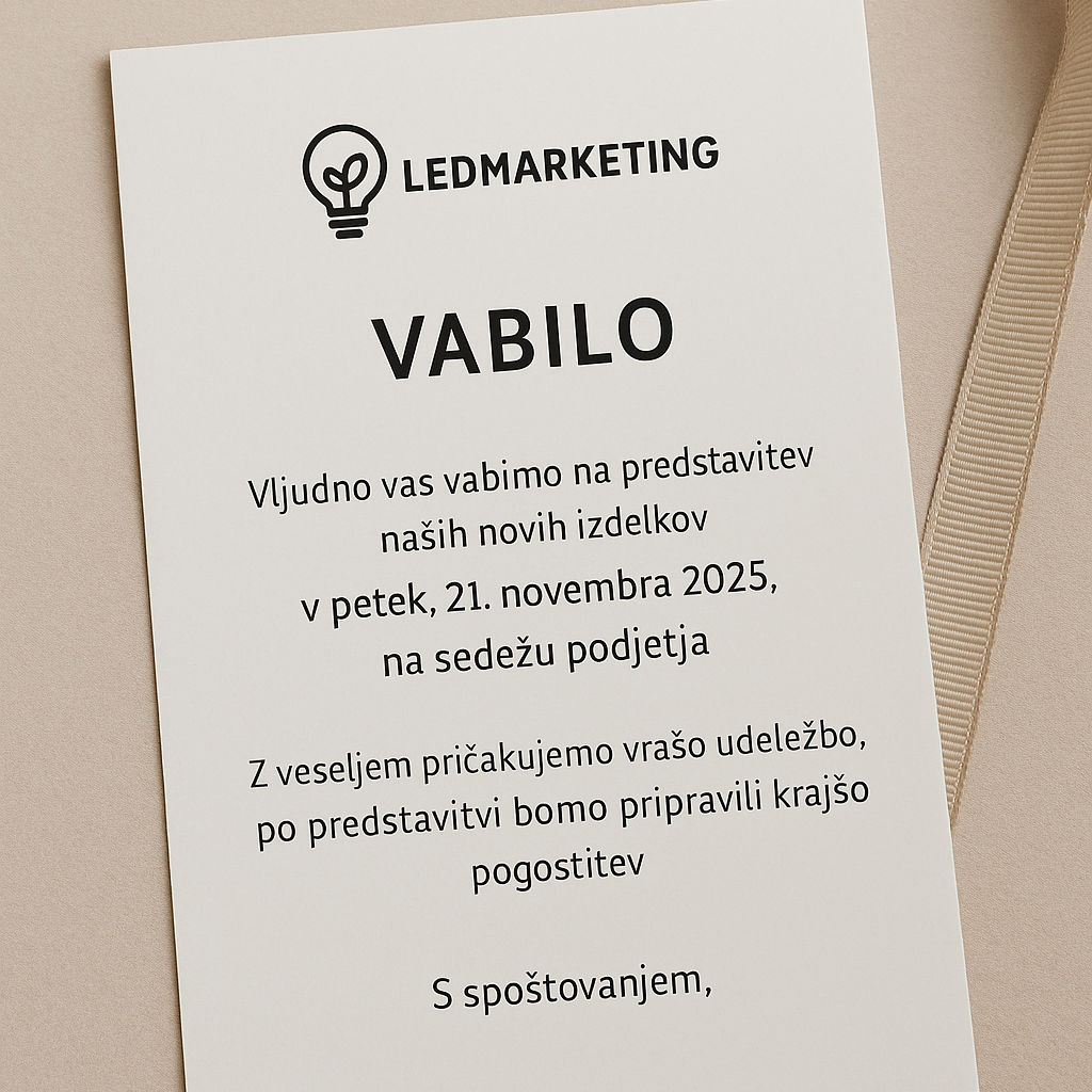 ideje za vabila tudi poslovna